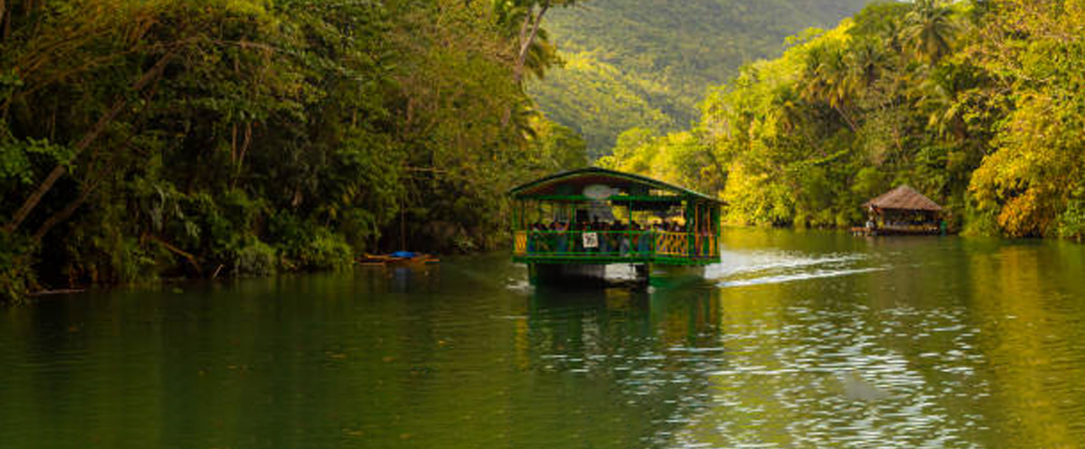 River cruise through lush jungle scenery